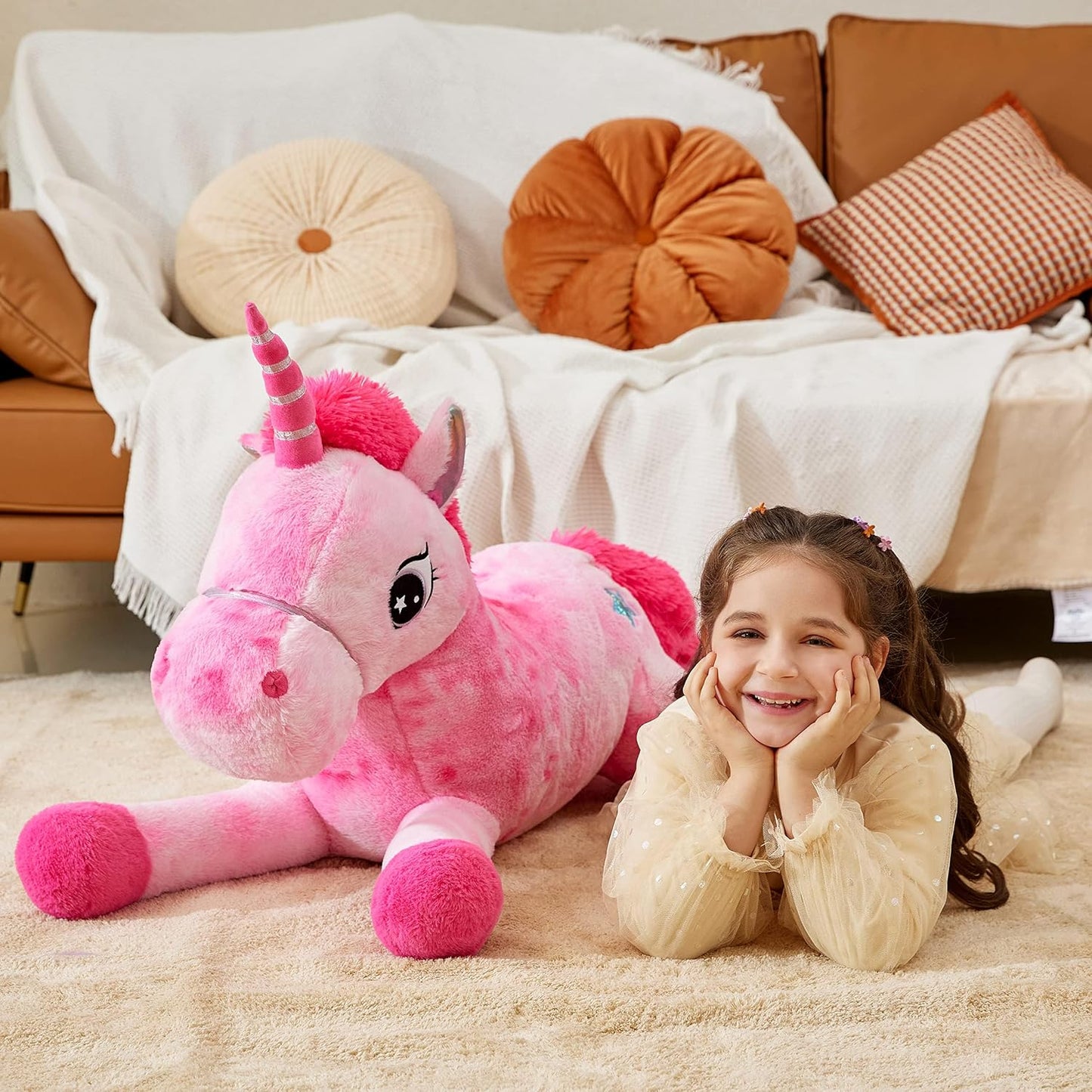 IKASA Juguetes de peluche de unicornio gigante, Licorne, juguete su...