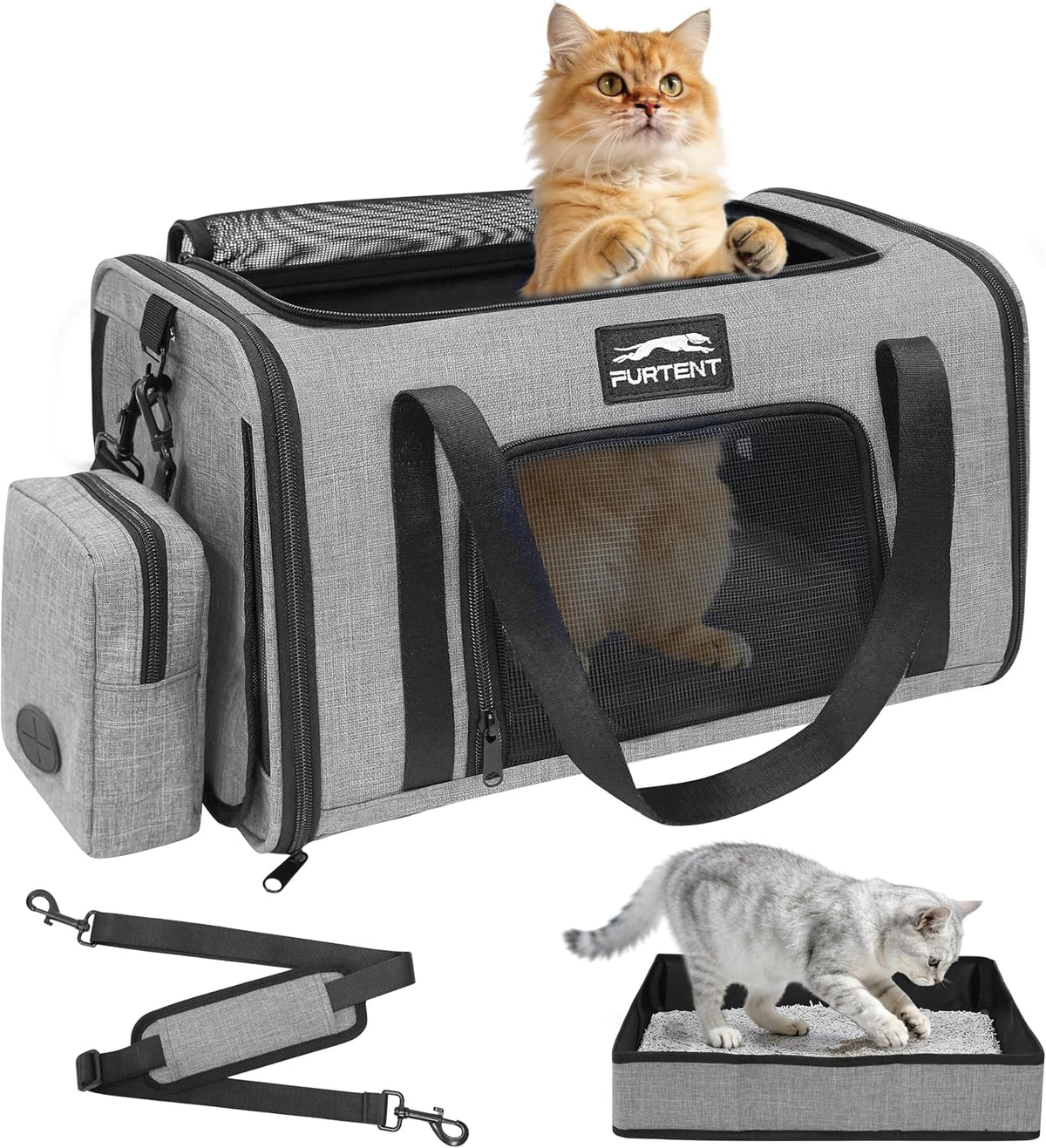 Transportador de mascotas de 17 x 11 x 9.5 pulgadas, aprobado por a...