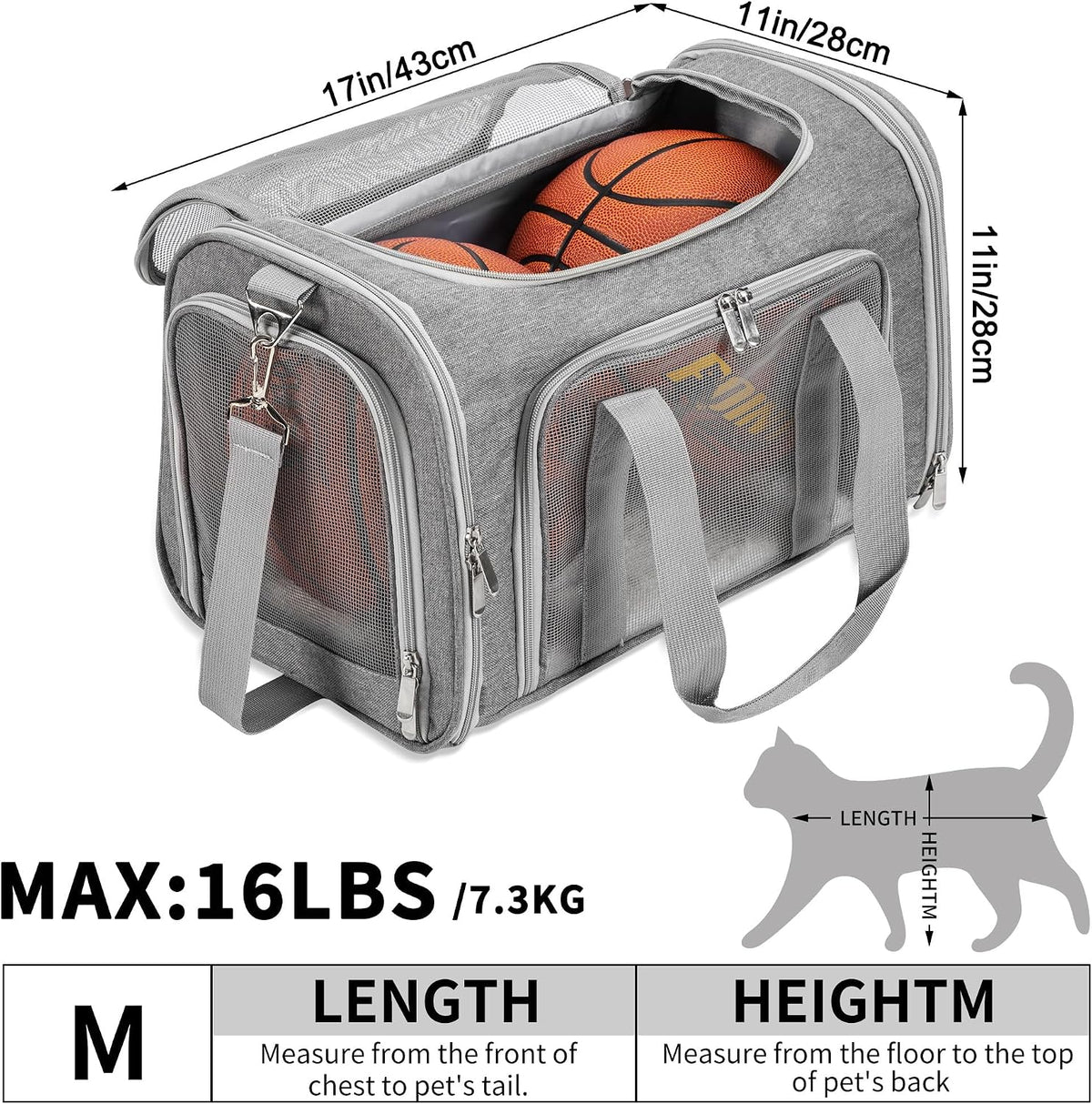 LEHNI Transportador de gato de lados blandos\/perros\/mascotas | Pa...