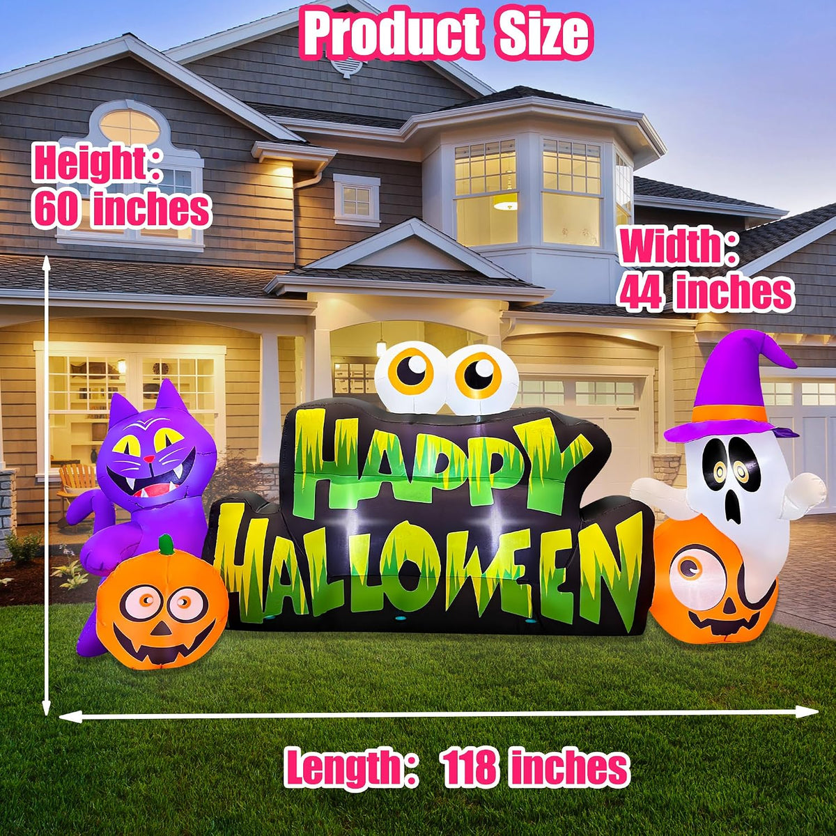 BLOWOUT FUN - Pancarta inflable de Halloween de 10 pies con diseño...