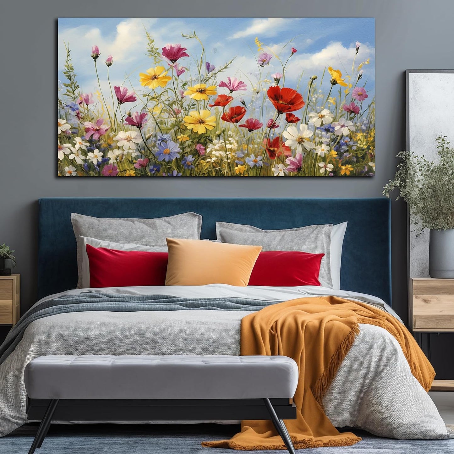 MDHKVPM Cuadros de flores para decoración de pared para dormitorio,...