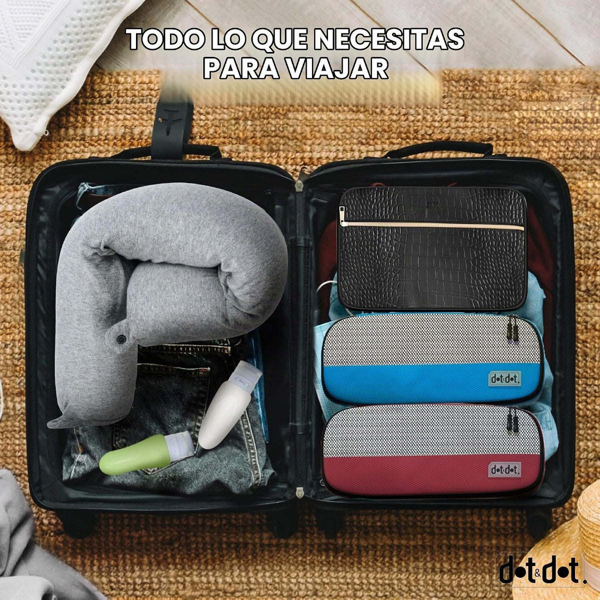 Dot&amp;Dot Almohada de viaje de espuma viscoelástica Twist para av...