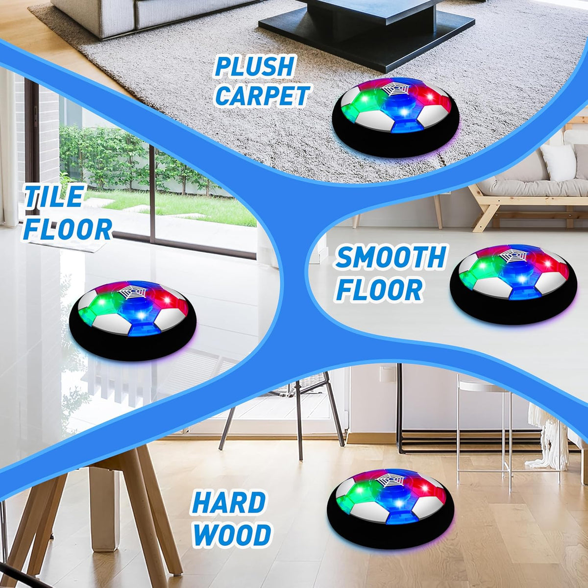 Pelota de Fútbol LED Flotante Juguetes para Niños, Pelota de Entren...
