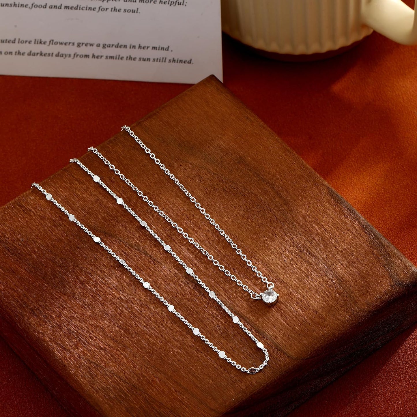 Coshilta Collares de oro en capas para mujer, chapado en plata de l...