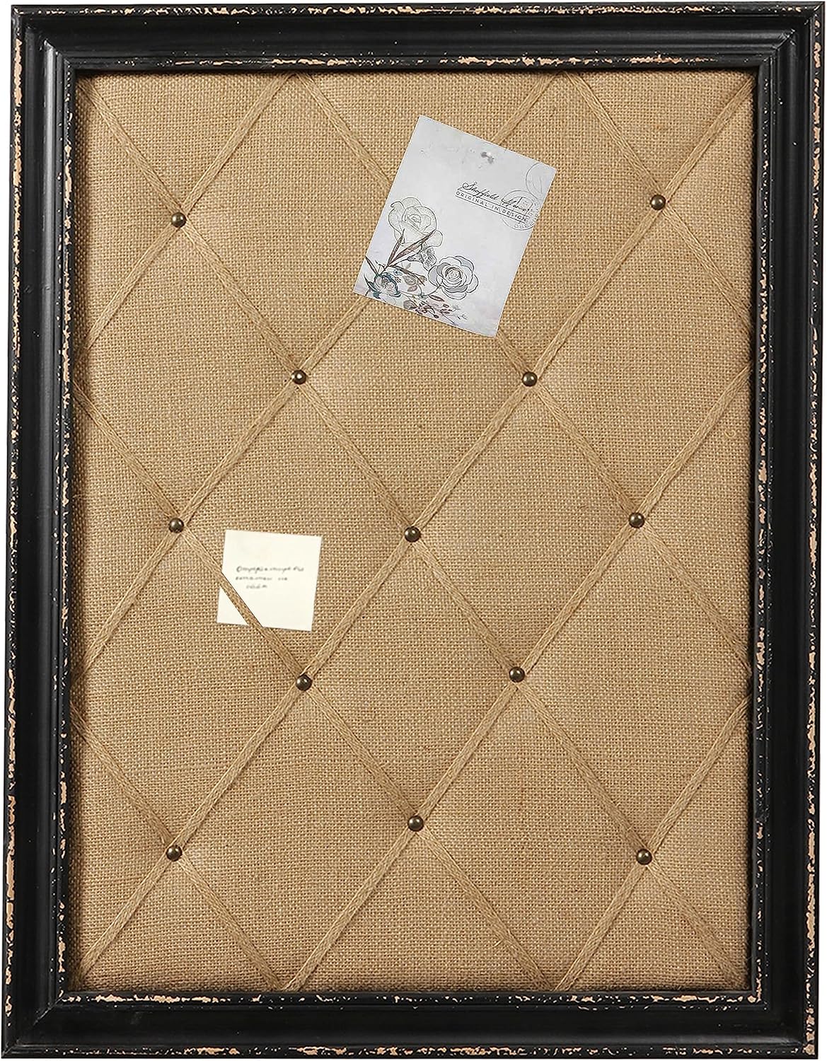 Vision Board - Tablón de anuncios de lino, marco negro, 21 x 27 pul...