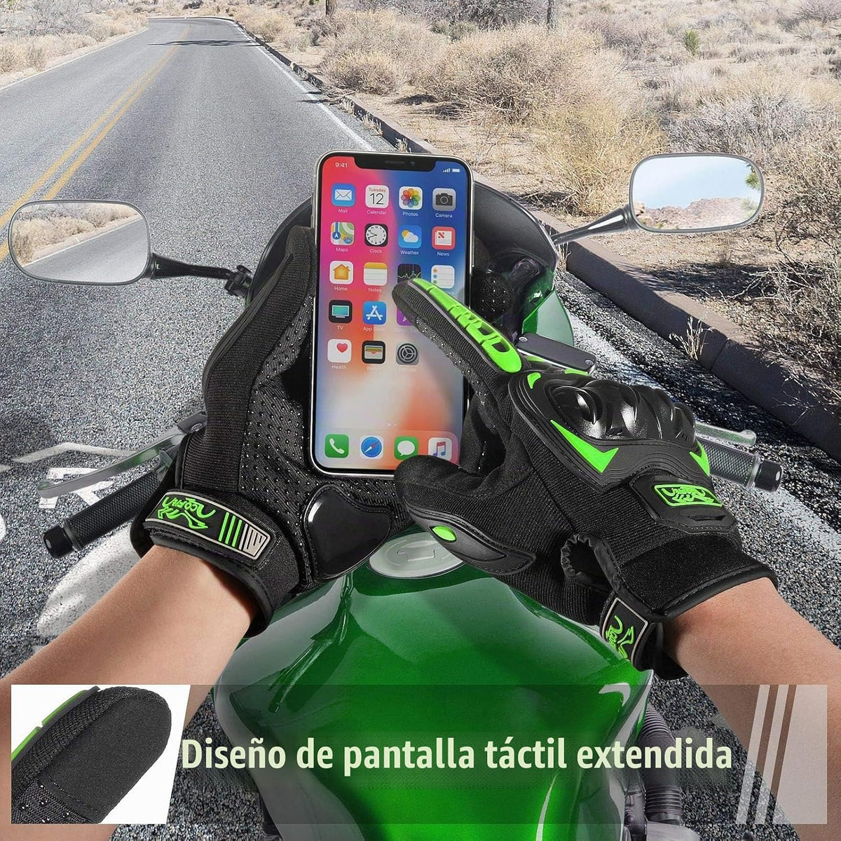 Cofit - Guantes de motocicleta, transpirables, para pantalla táctil...