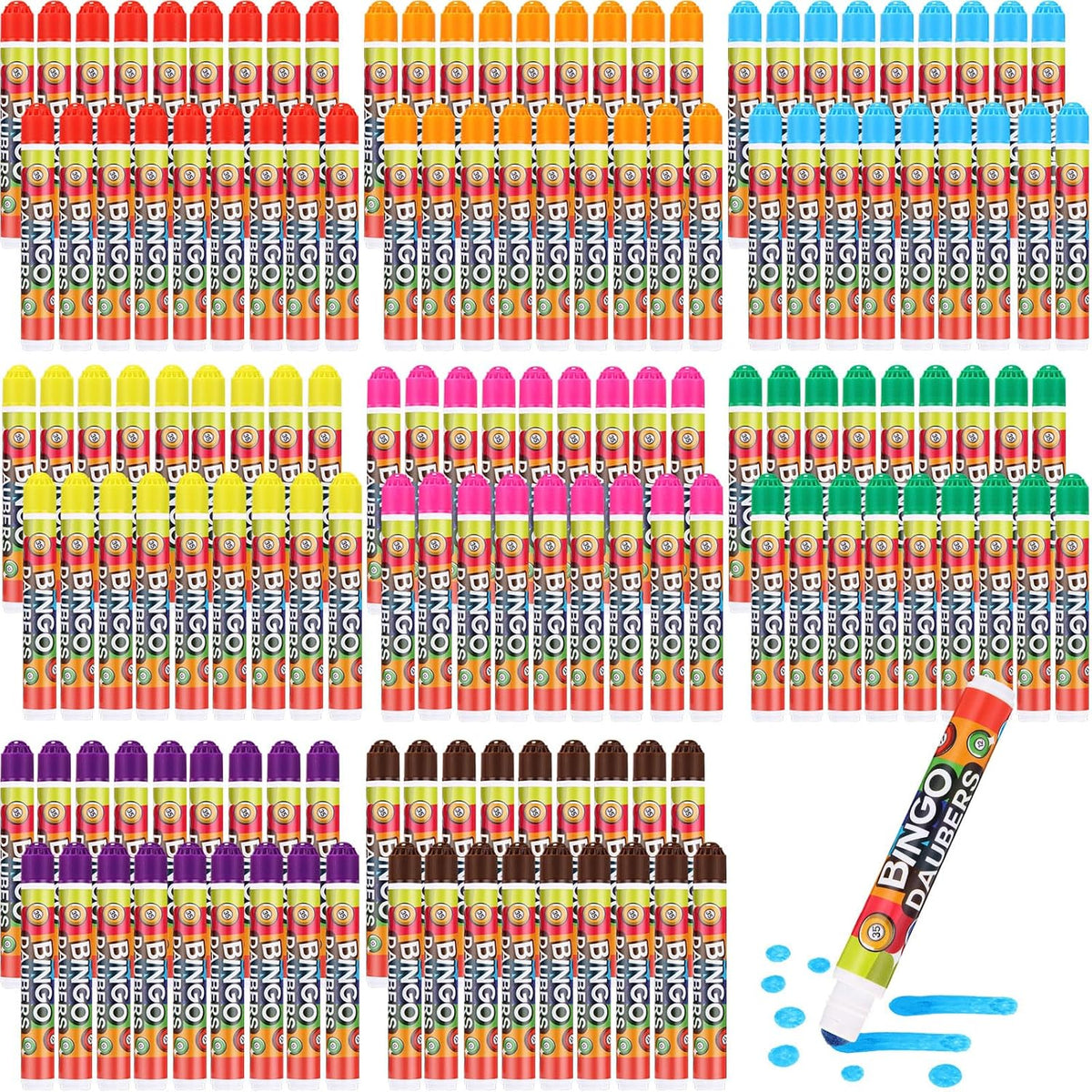 Crtiin Juego de 144 marcadores de puntos de Bingo Daubers de 0.4 on...