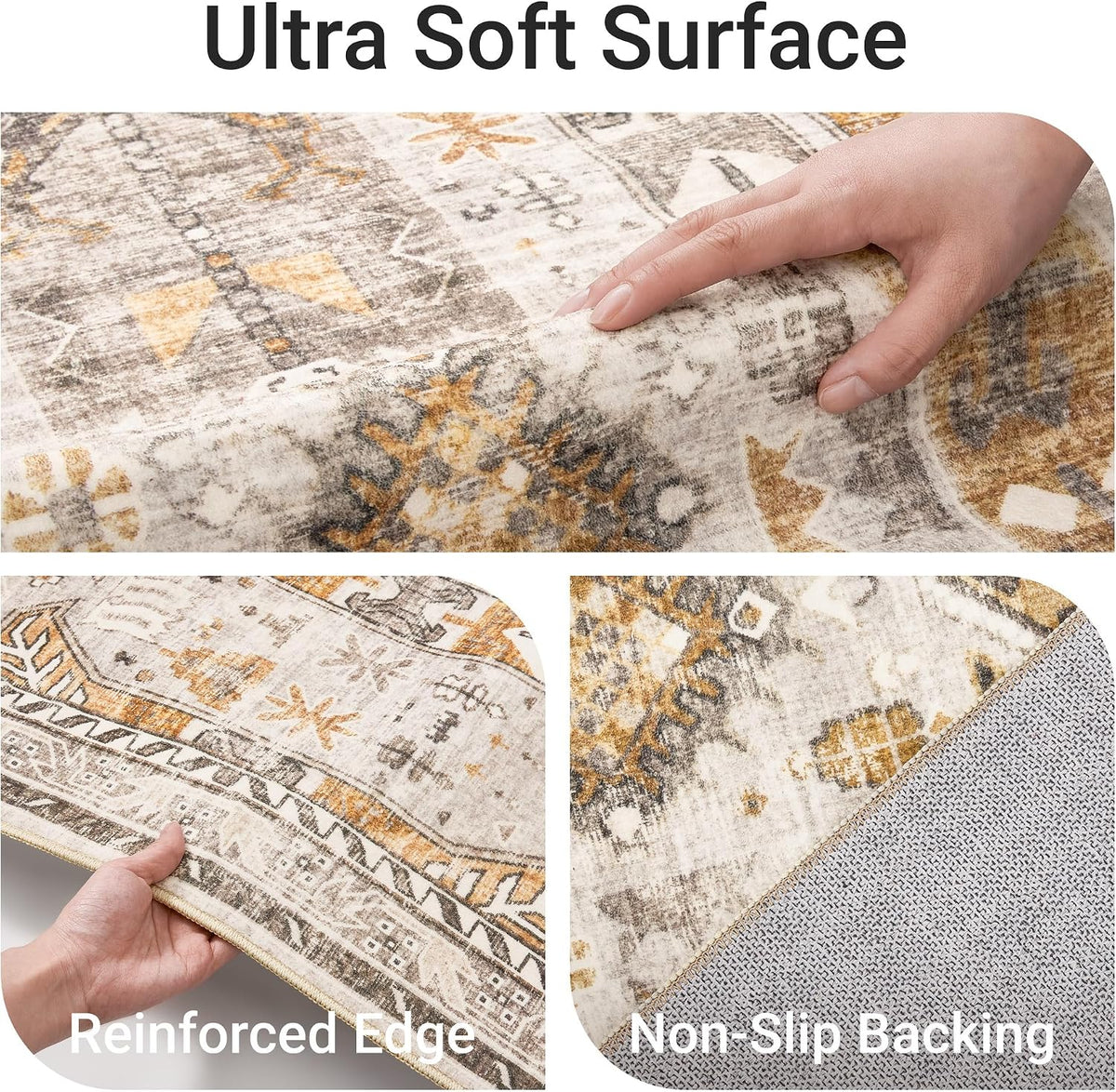 befbee - Alfombras lavables ultrafinas de 10 x 14 pies, antidesliza...