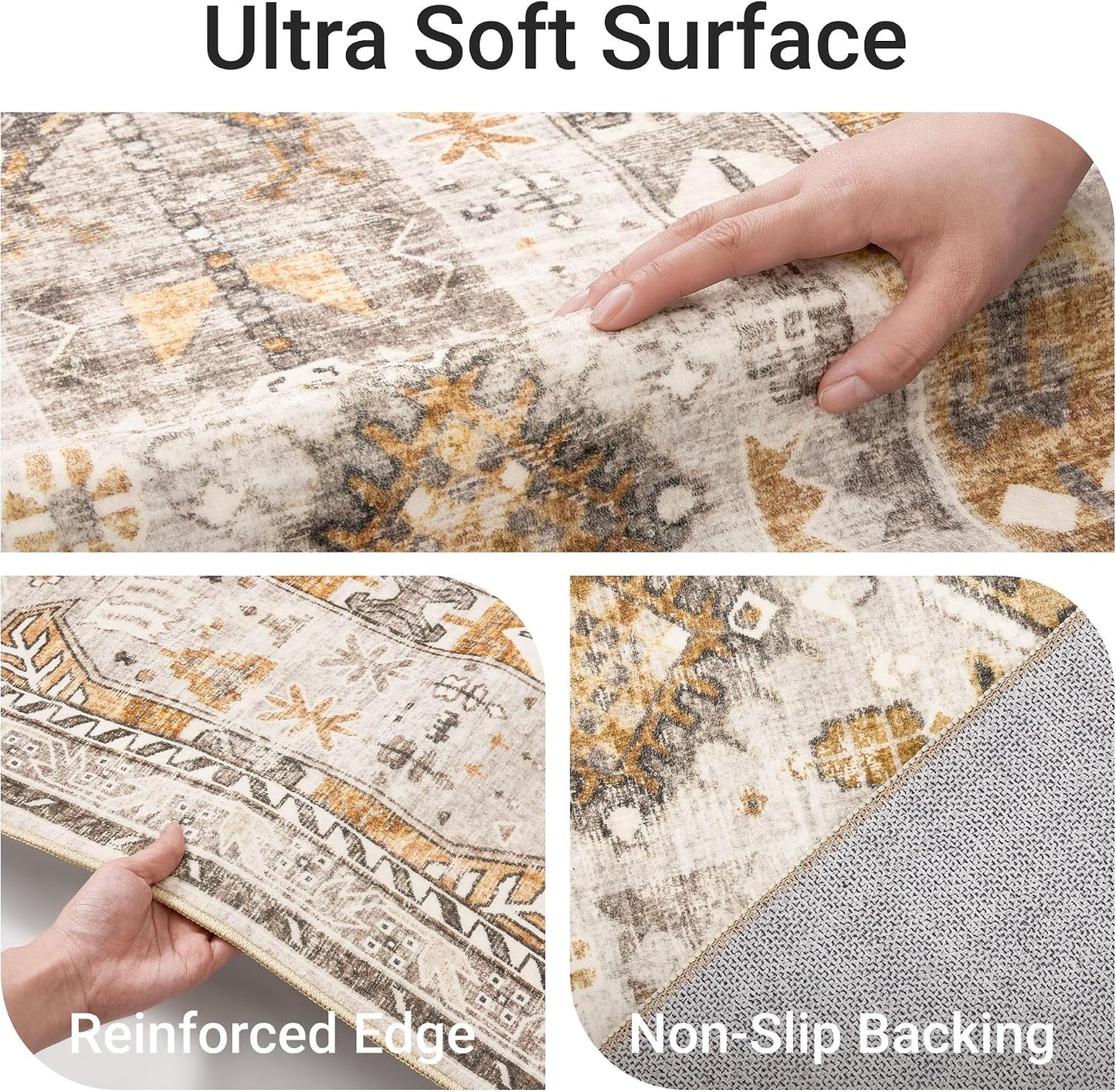 befbee - Alfombras lavables ultrafinas de 10 x 14 pies, antidesliza...