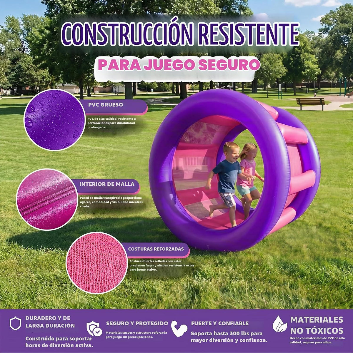 Playland - Rueda inflable gigante de 67 pulgadas para niños y adult...