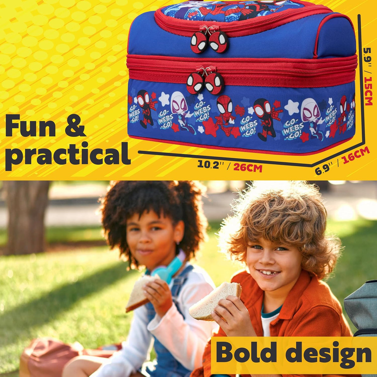 Get Trend Bolsa de almuerzo Marvel Spidey aislada con dos compartim...