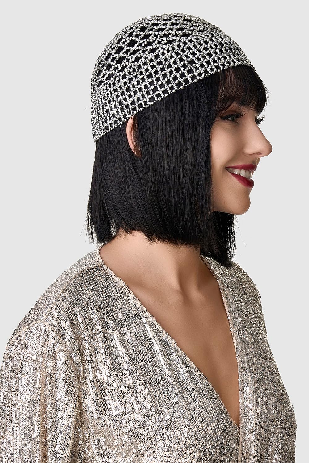 BABEYOND Gorra con cuentas de los años 20, para danza del vientre,...