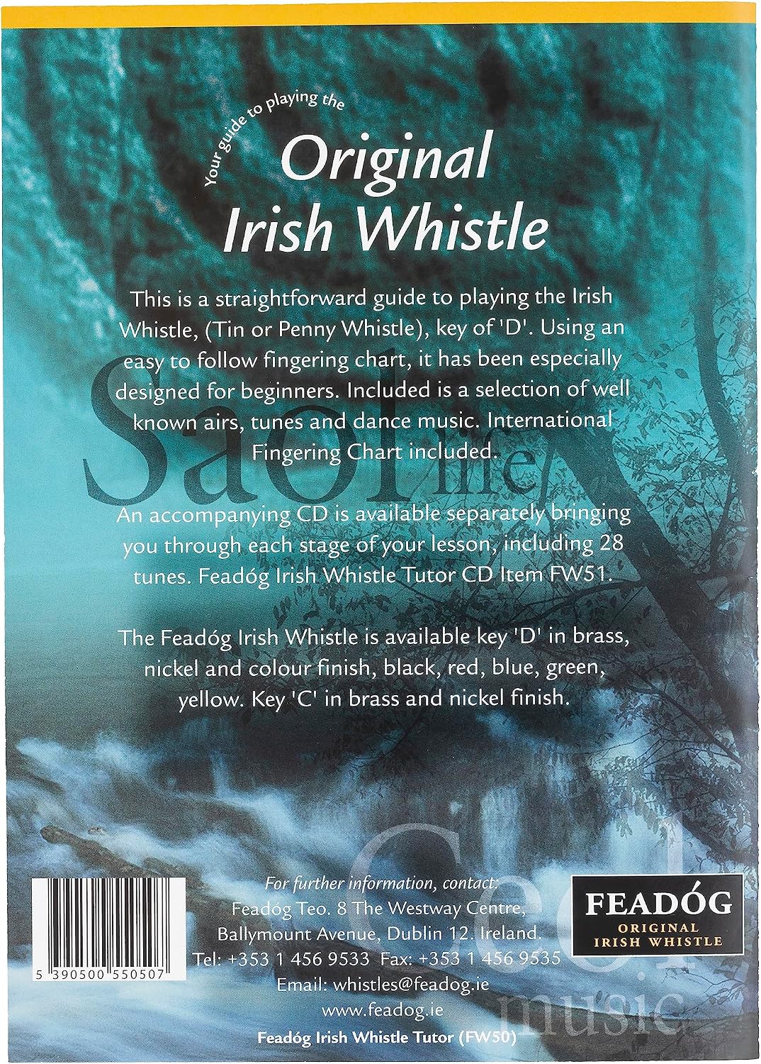 Feadóg - Silbato tradicional irlandés de latón en la llave de D con...