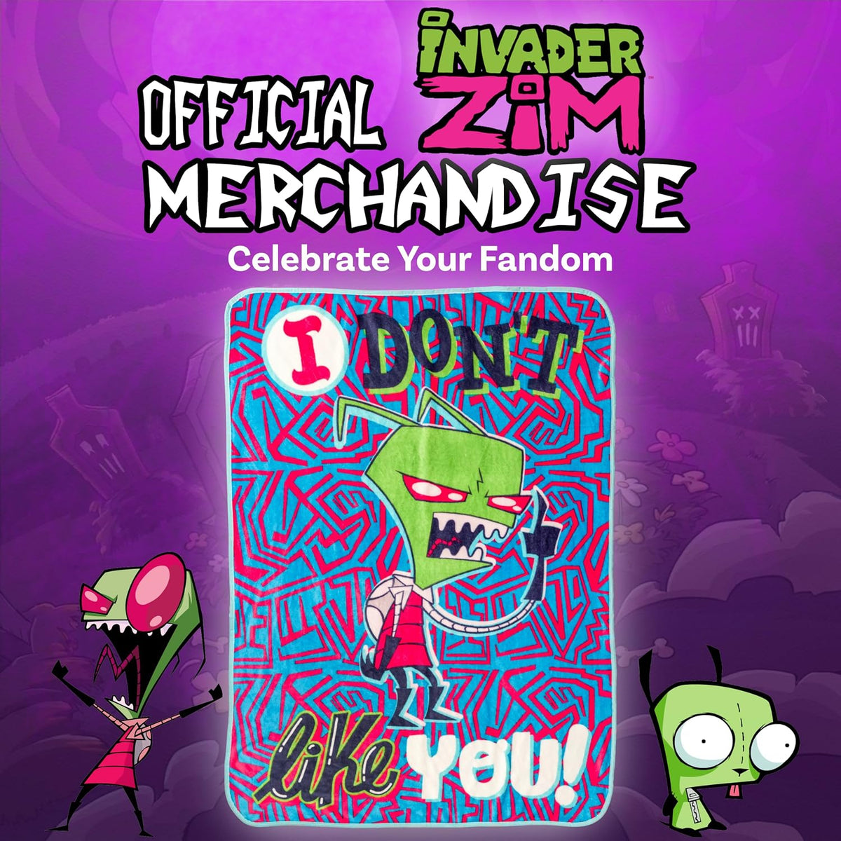 Silver Buffalo Invader Zim I Don't Like You - Manta de forro po...