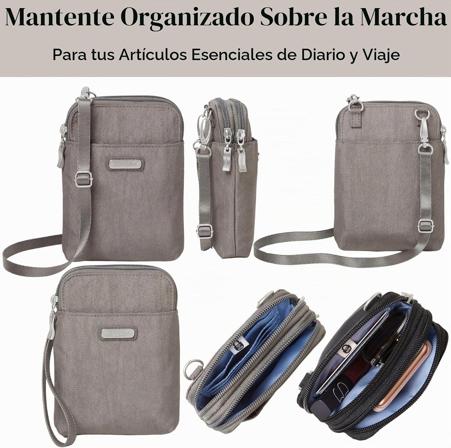Baggallini La Nueva Colección Clásica Lleva Dos RFID Bryant Bandolera