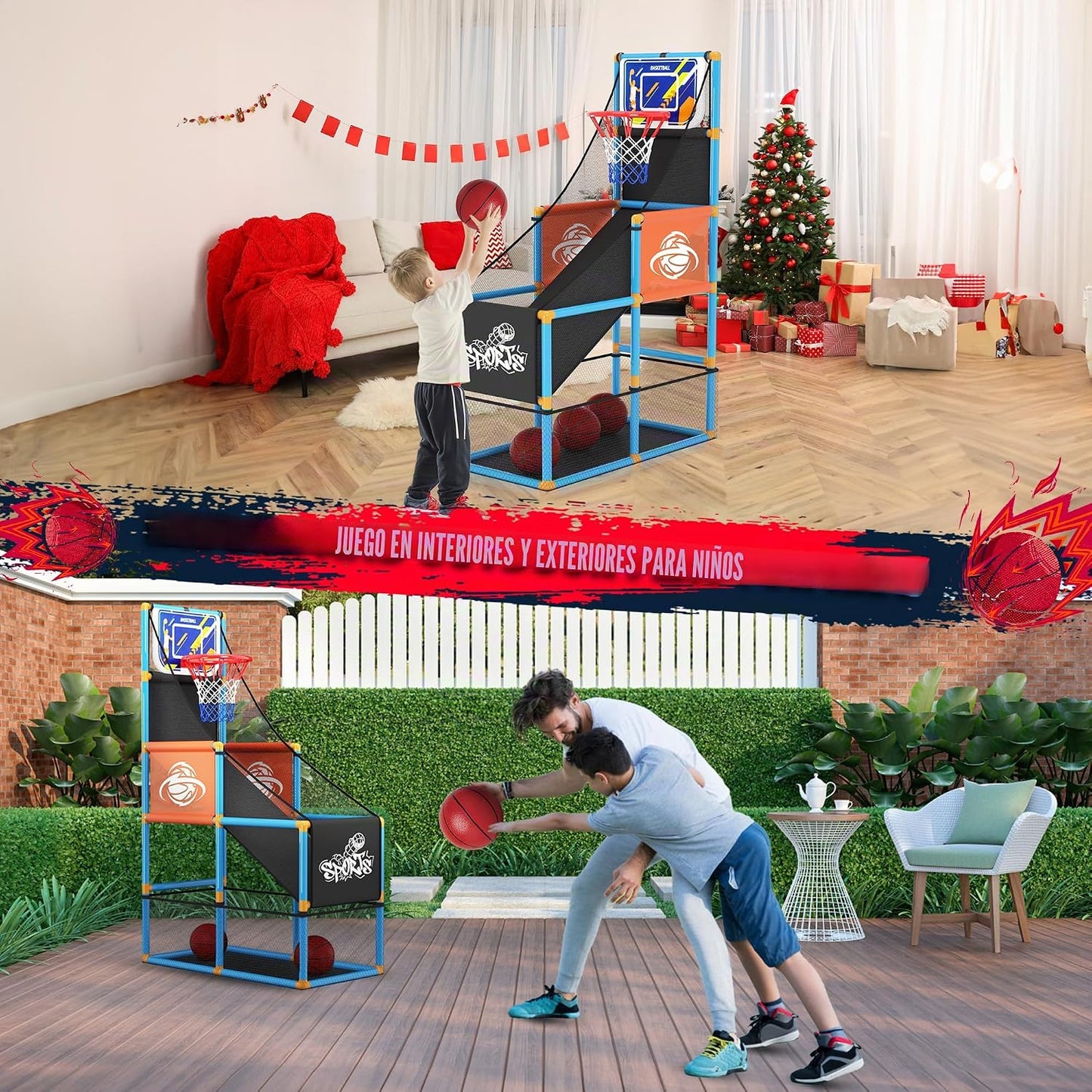 Juego de baloncesto de arcada Set Boy Toys Indoor Outdoor Kids Bask...