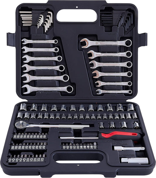 MECHMAX Juego de herramientas mecánicas de 121 piezas, juego de lla...