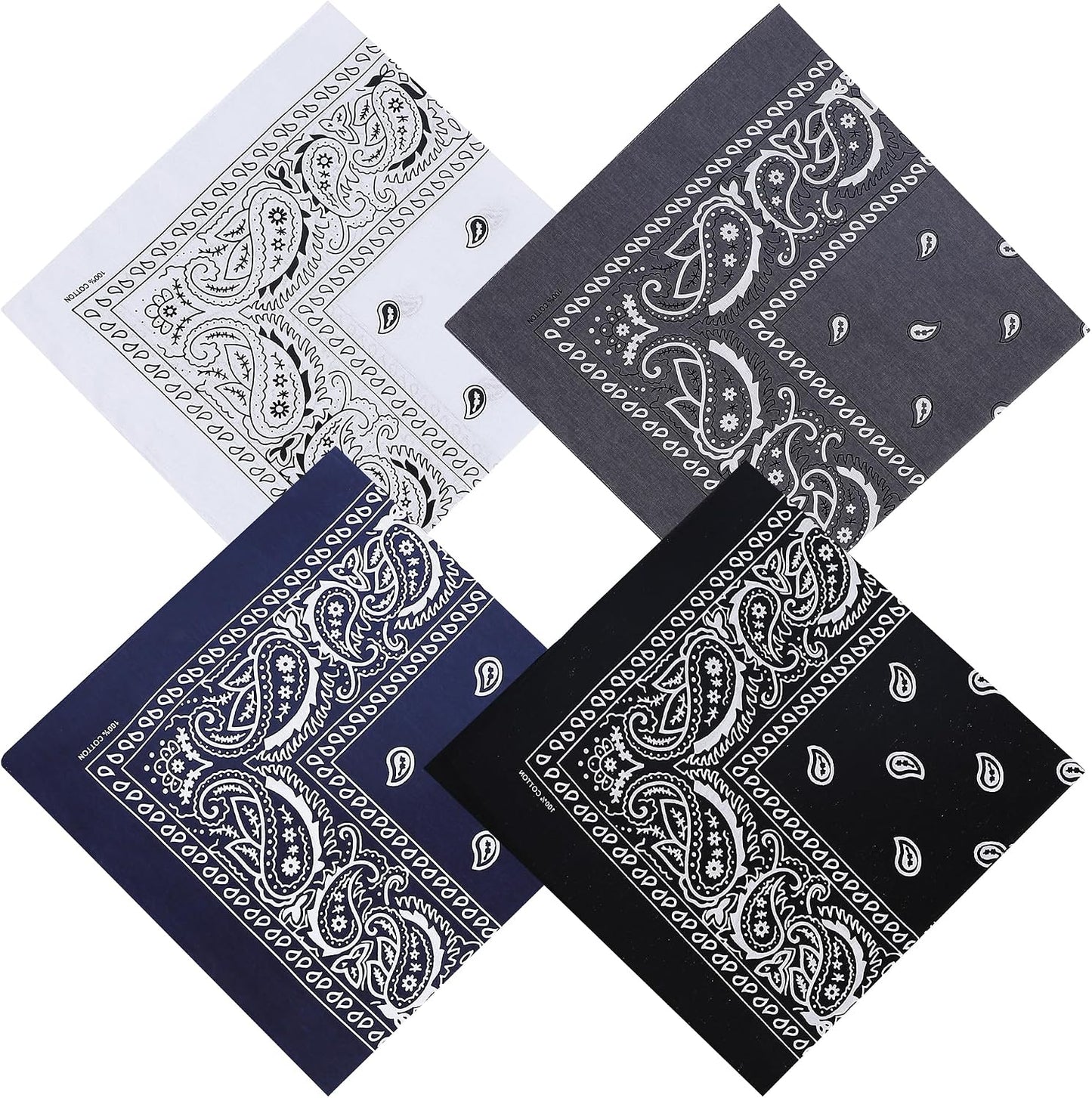 Mochabao Bandanas grandes 100% de algodón de 27 x 27 pulgadas para...