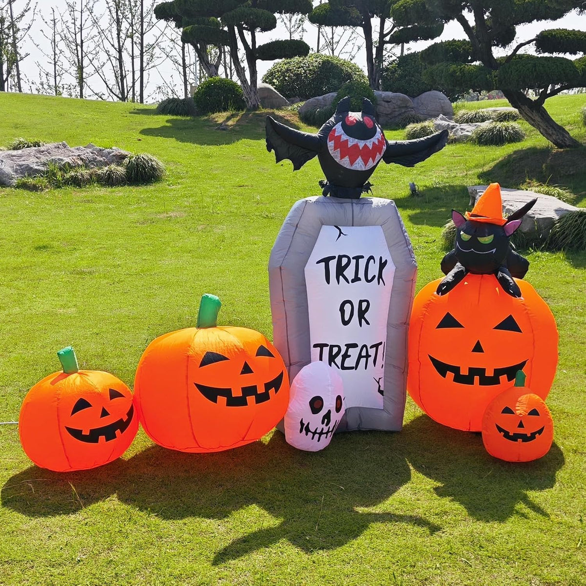 YOUBEMAGIC Parche de calabaza inflable de Halloween de 7 pies de la...
