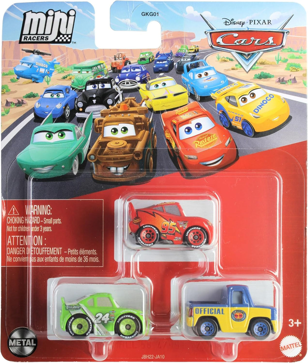 Disney Cars Mini Racers Paquete de 3: Rayo McQueen, Vitoline #24 Br...