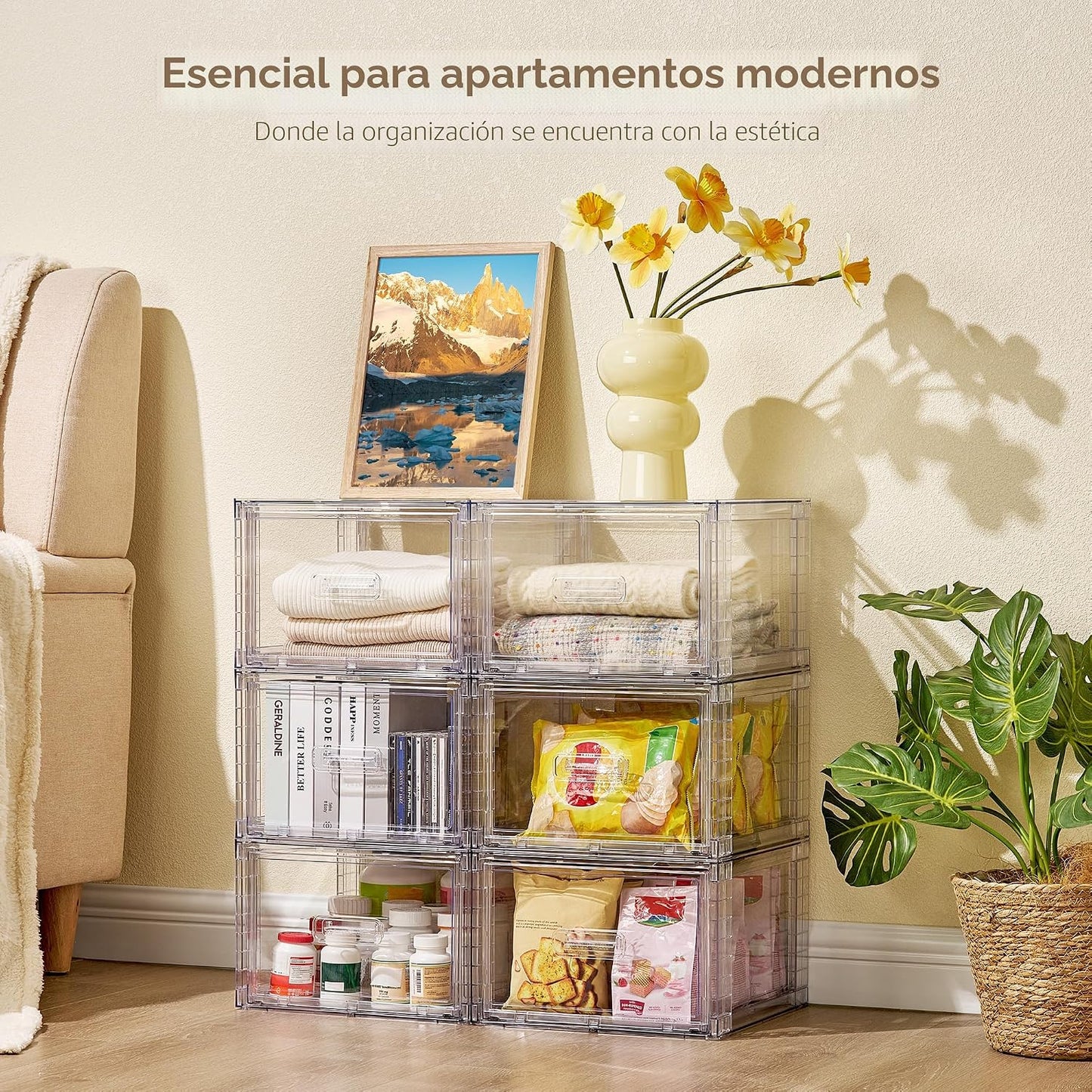 Vtopmart - Paquete de 4 unidades de cajones de almacenamiento apila...