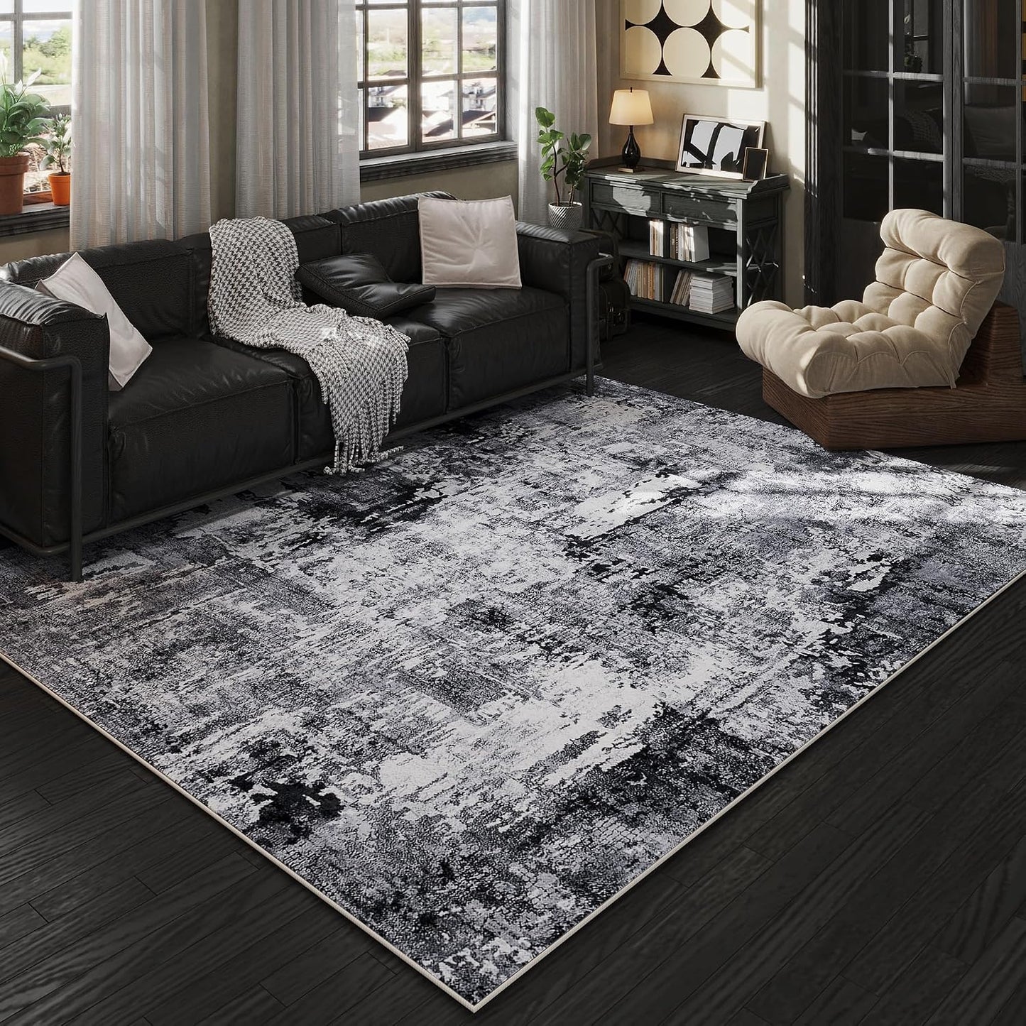 Rugcomf - Alfombra de área lavable de 5 x 7 pies, diseño bohemio, s...
