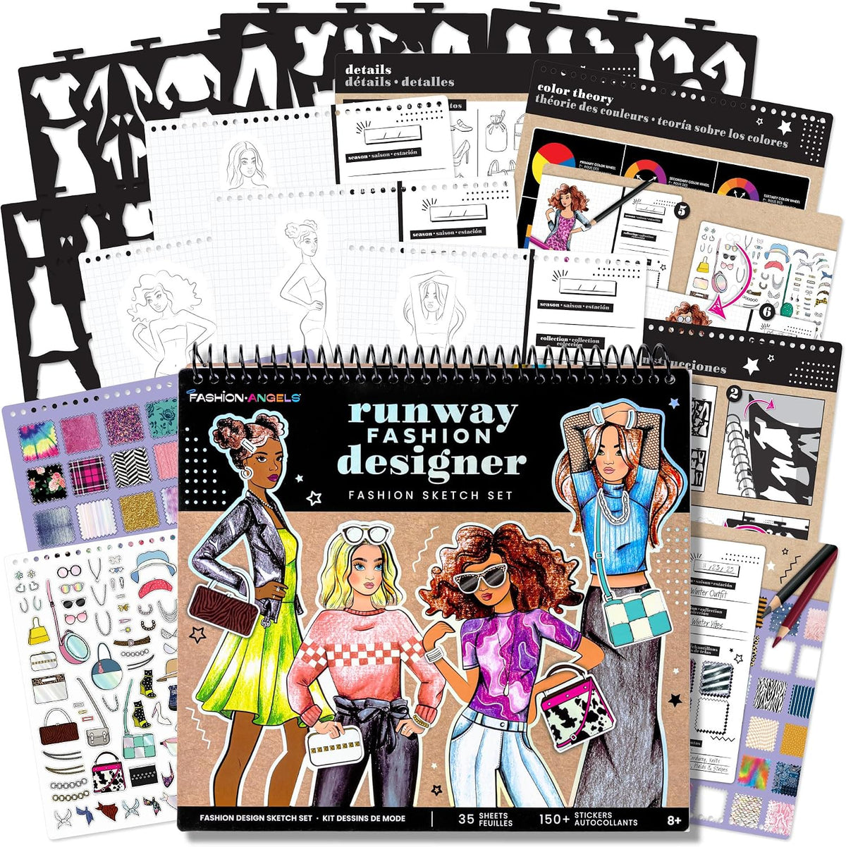 Fashion Angels Libro de portafolio de diseño de pasarela de moda |...