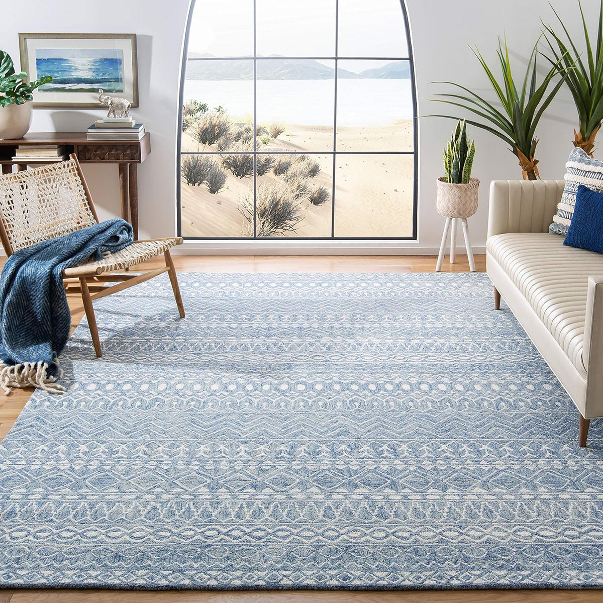 SAFAVIEH Micro-Loop Collection MLP502M - Alfombra de lana tribal ma...
