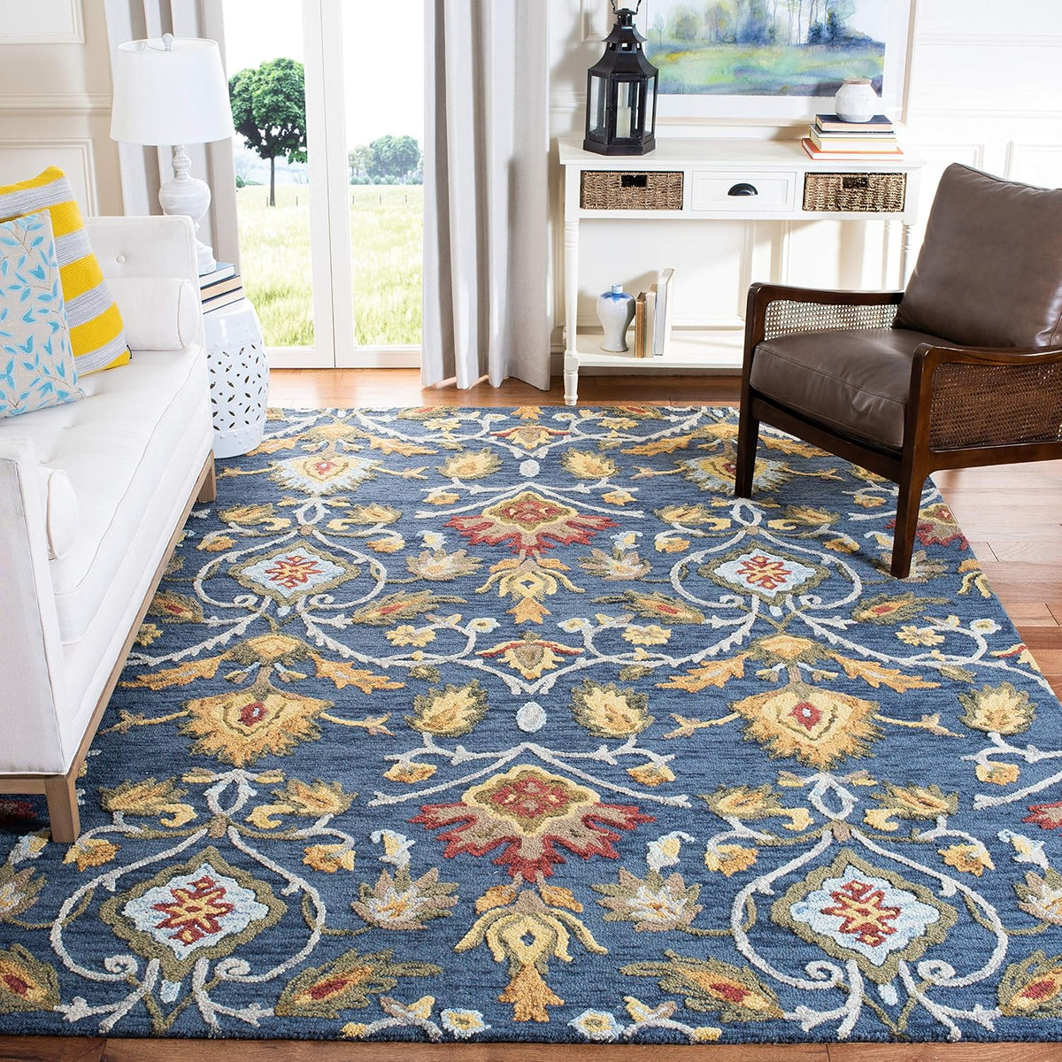 SAFAVIEH Blossom Collection BLM402A - Alfombra de lana premium hech...