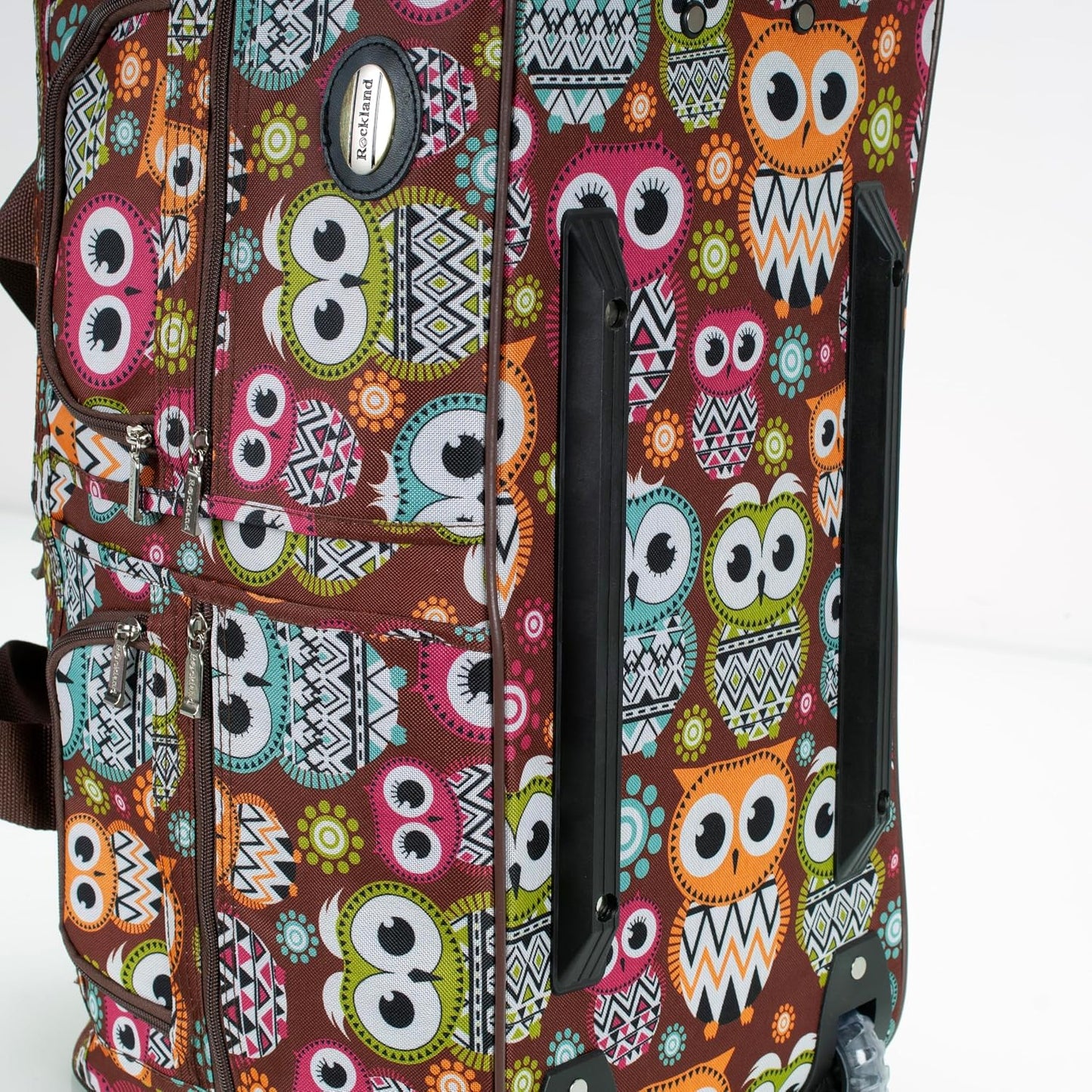 Rockland Bolsa de lona con ruedas, negra, 22"