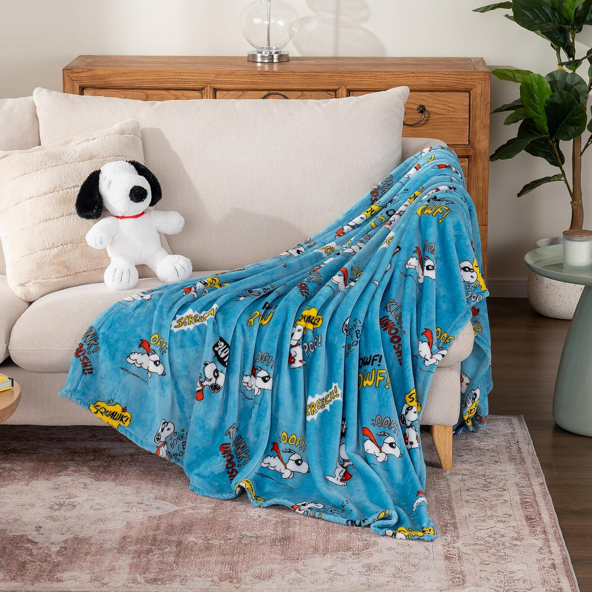 Berkshire Blanket Peanuts® VelvetLoft® Manta de Felpa con Personaje...