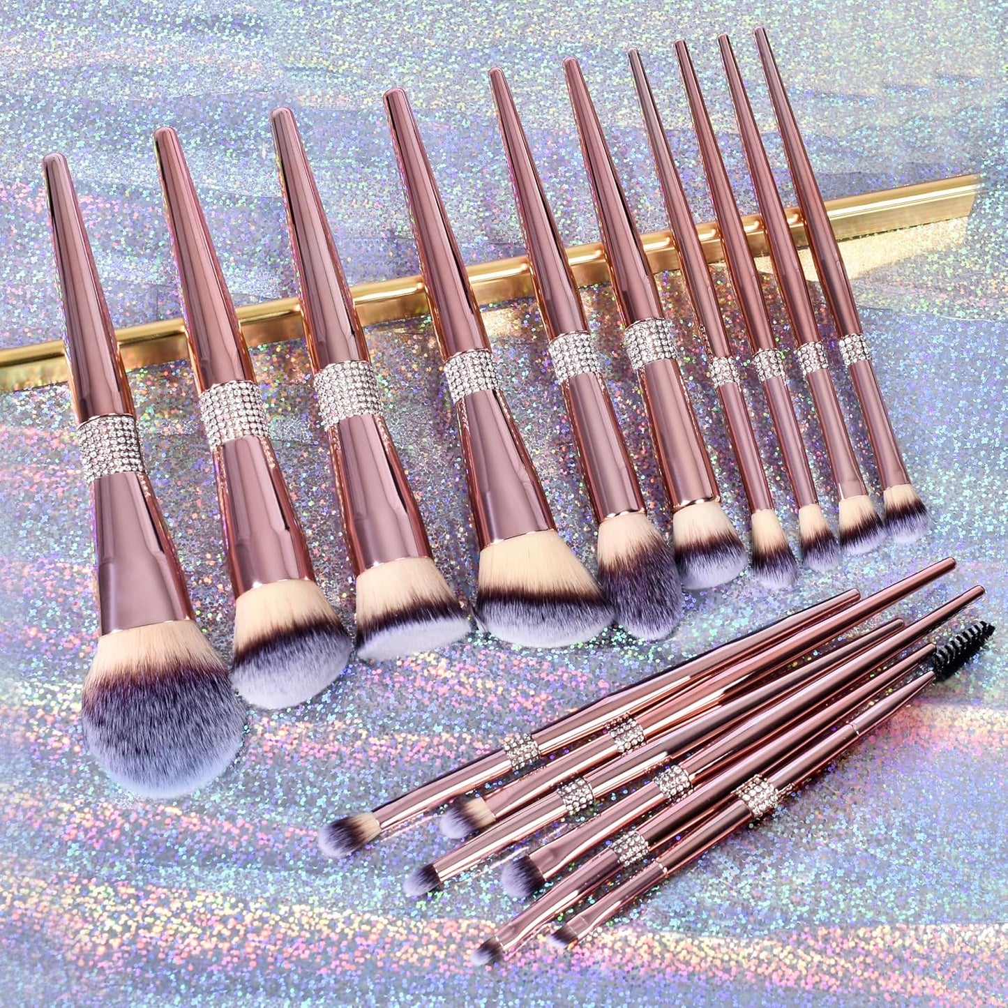Bueart Design Juego de 16 brochas de maquillaje con elegante estuch...