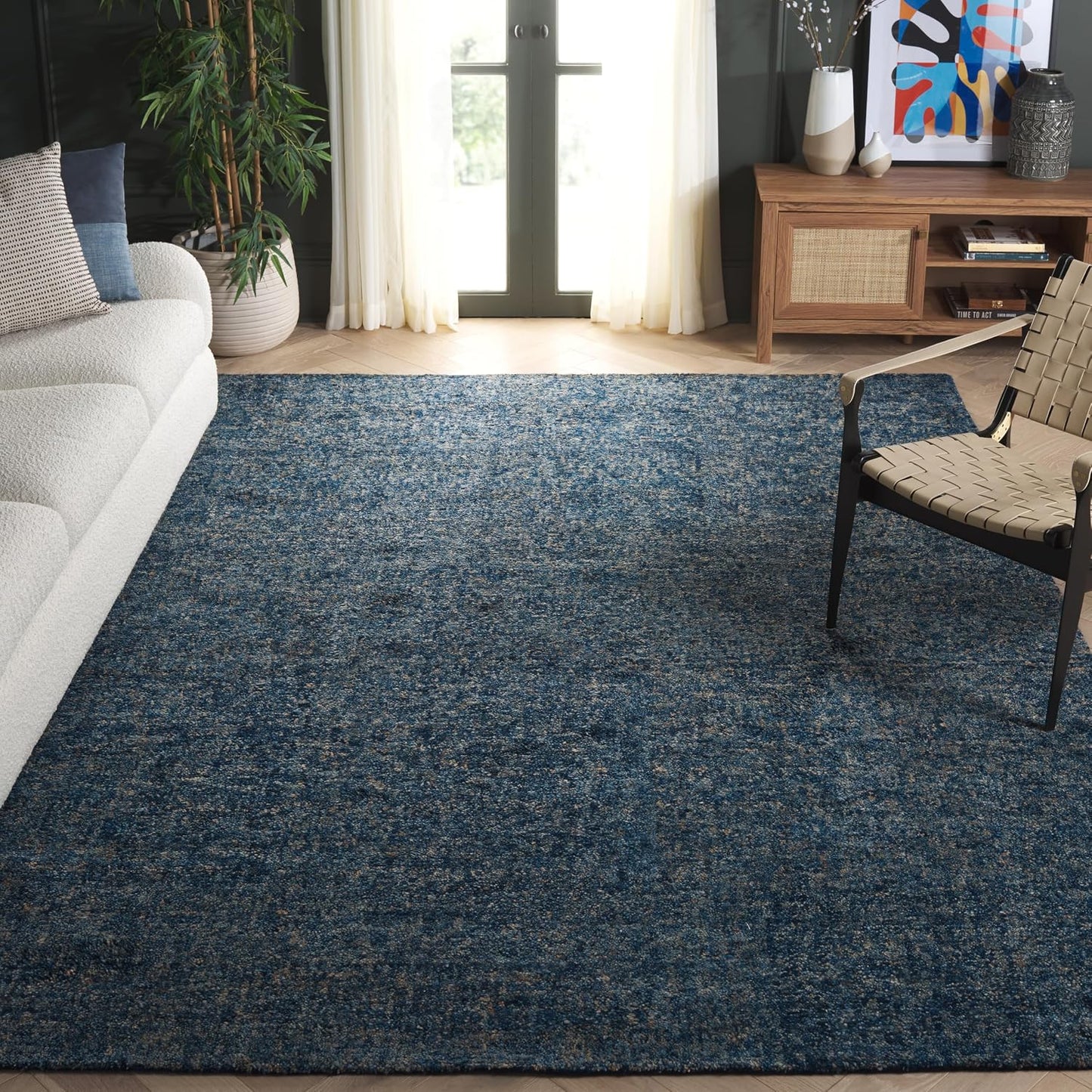 SAFAVIEH Gabbeh Collection - Alfombra de área de 9 x 12 pies, azul...