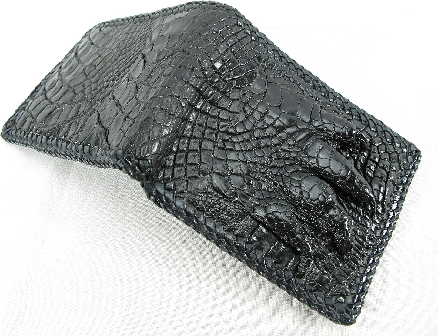 Pelgio Cartera hecha a mano de piel de piel de cocodrilo de cocodri...