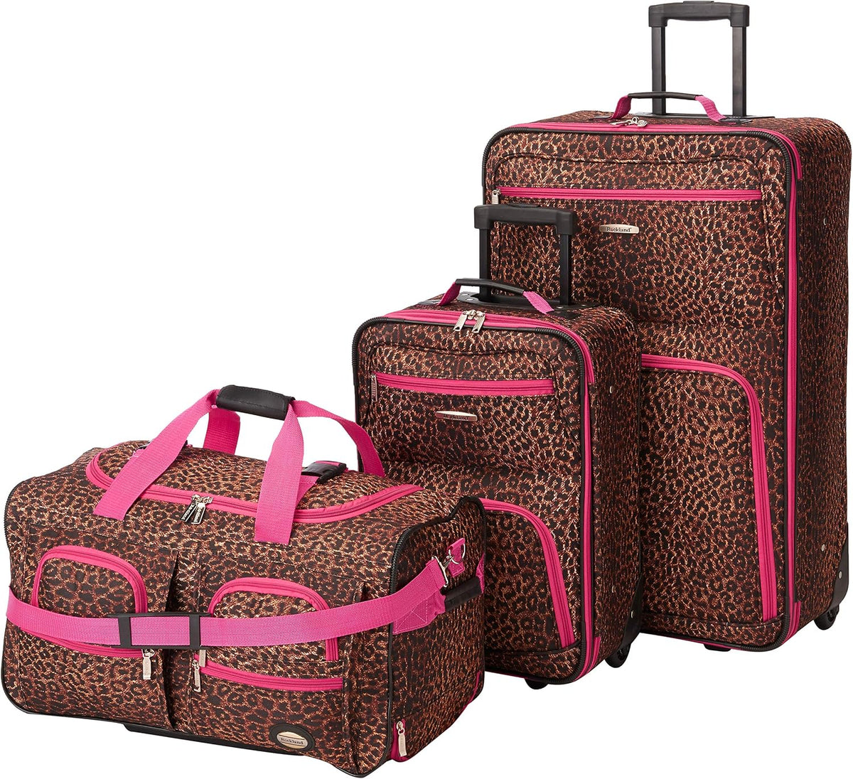 Rockland Vara Softside - Equipaje vertical de 3 piezas, rosado (Pin...