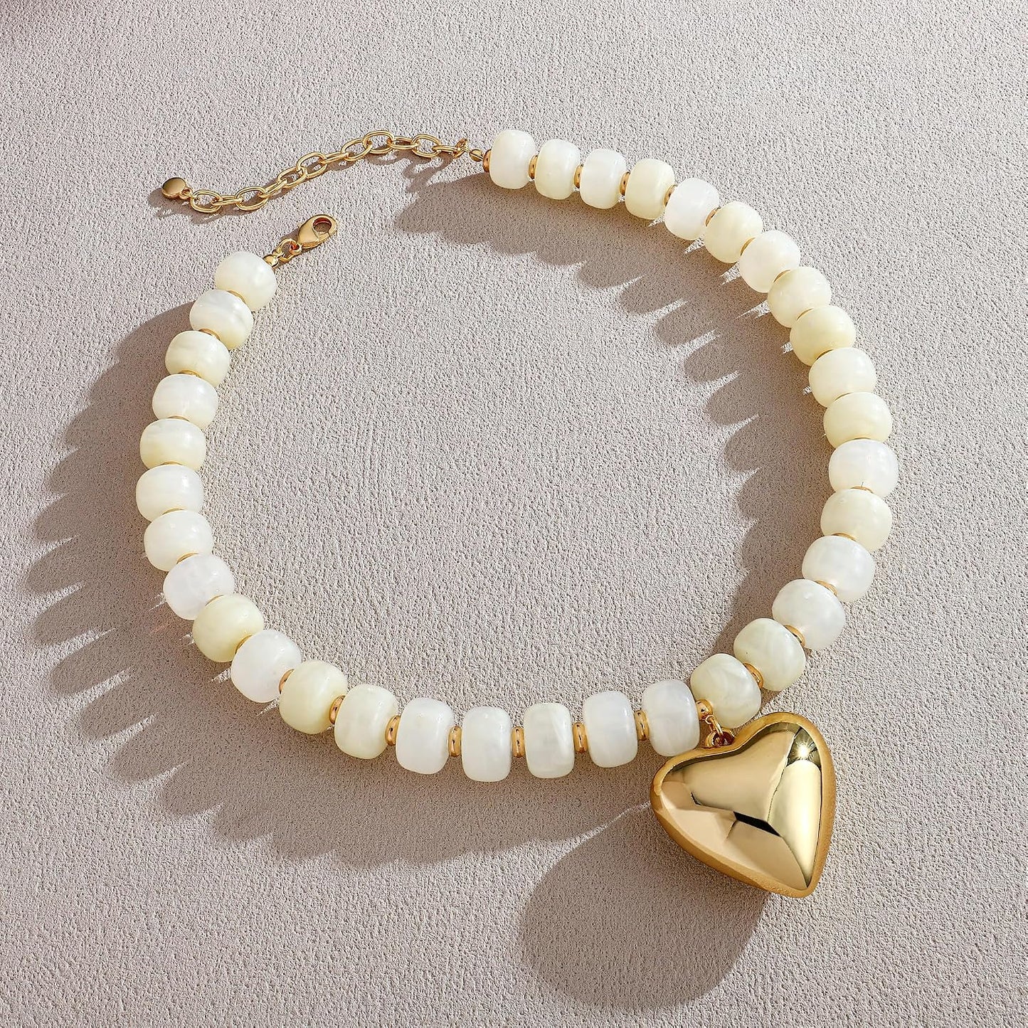 WOWORAMA Collares de corazón grueso para mujer, gargantilla de resi...