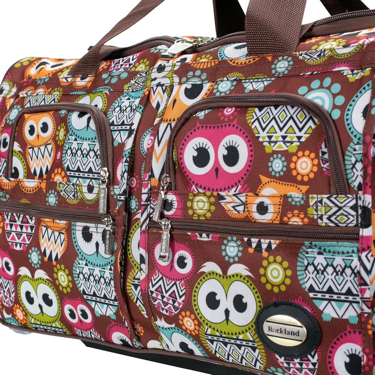 Rockland Bolsa de lona con ruedas, negra, 22"