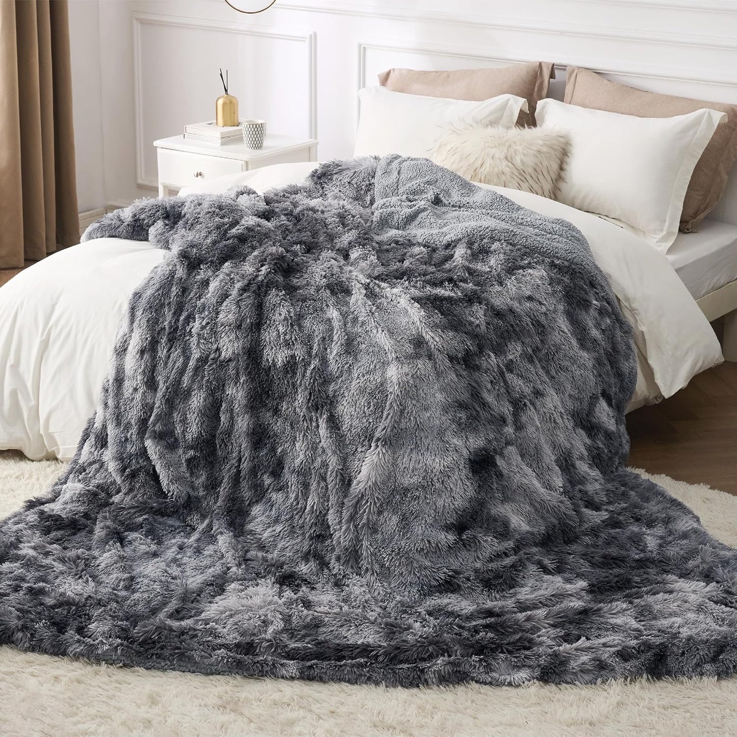 Bedsure GentleSoft - Manta esponjosa de forro polar sherpa de piel...