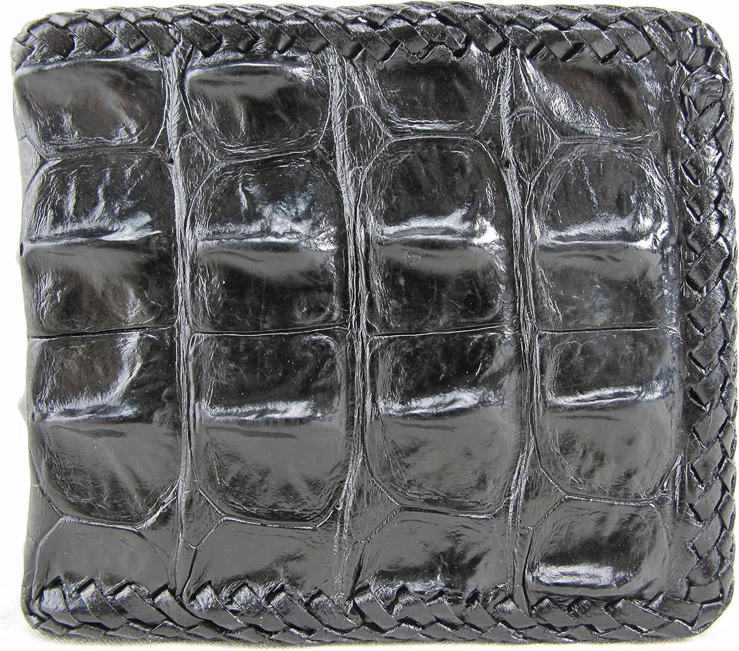 Pelgio Cartera plegable hecha a mano con piel auténtica de cocodril...