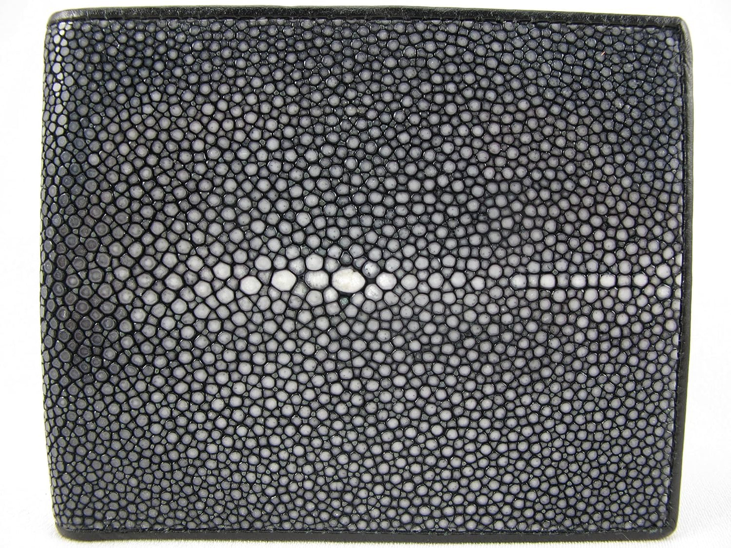 Pelgio Genuino Pulido Stingray Shagreen Piel Cuero Bifold Wallet (n...