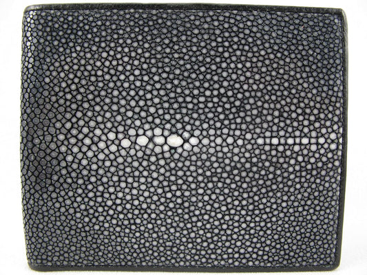Pelgio Genuino Pulido Stingray Shagreen Piel Cuero Bifold Wallet (n...