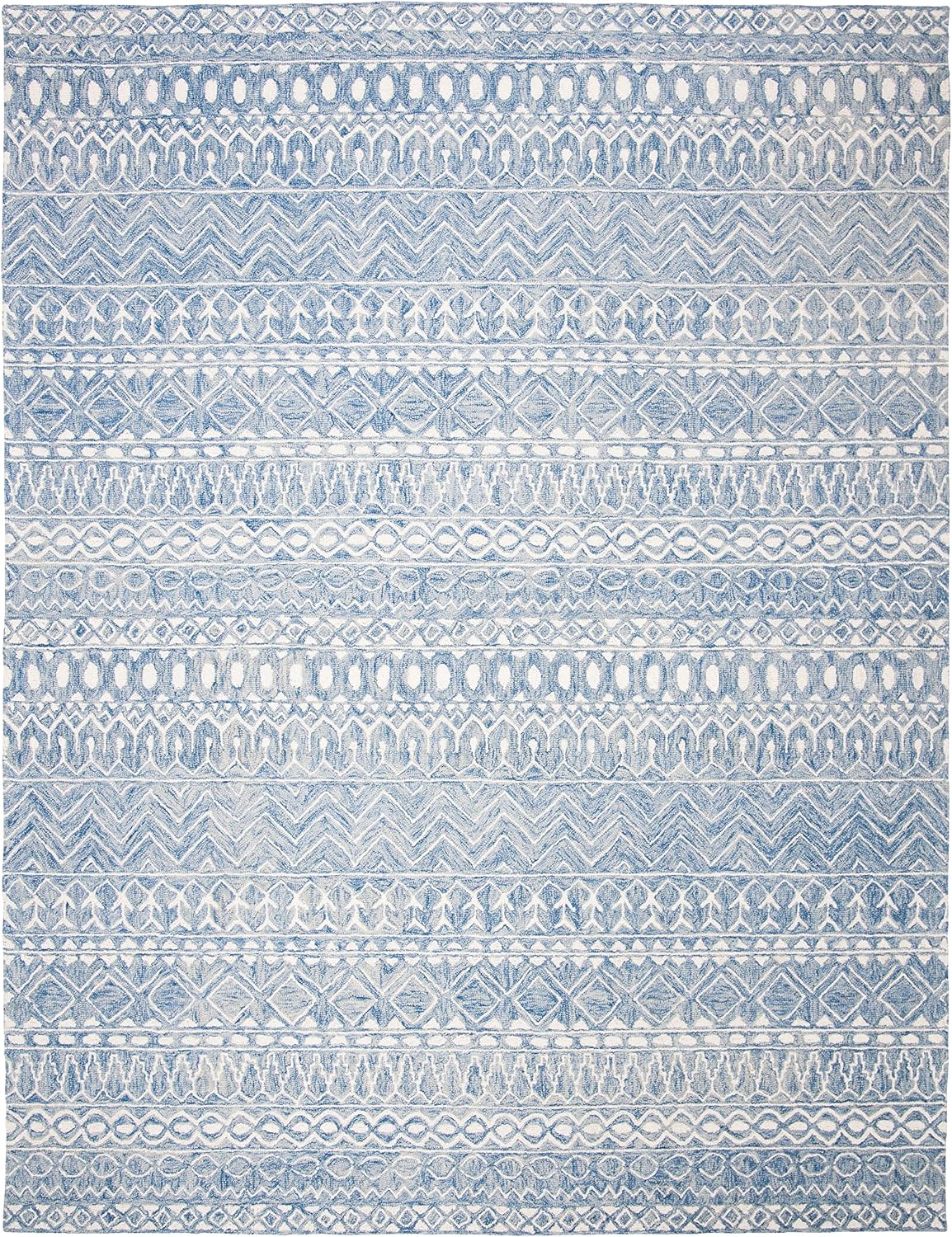 SAFAVIEH Micro-Loop Collection MLP502M - Alfombra de lana tribal ma...