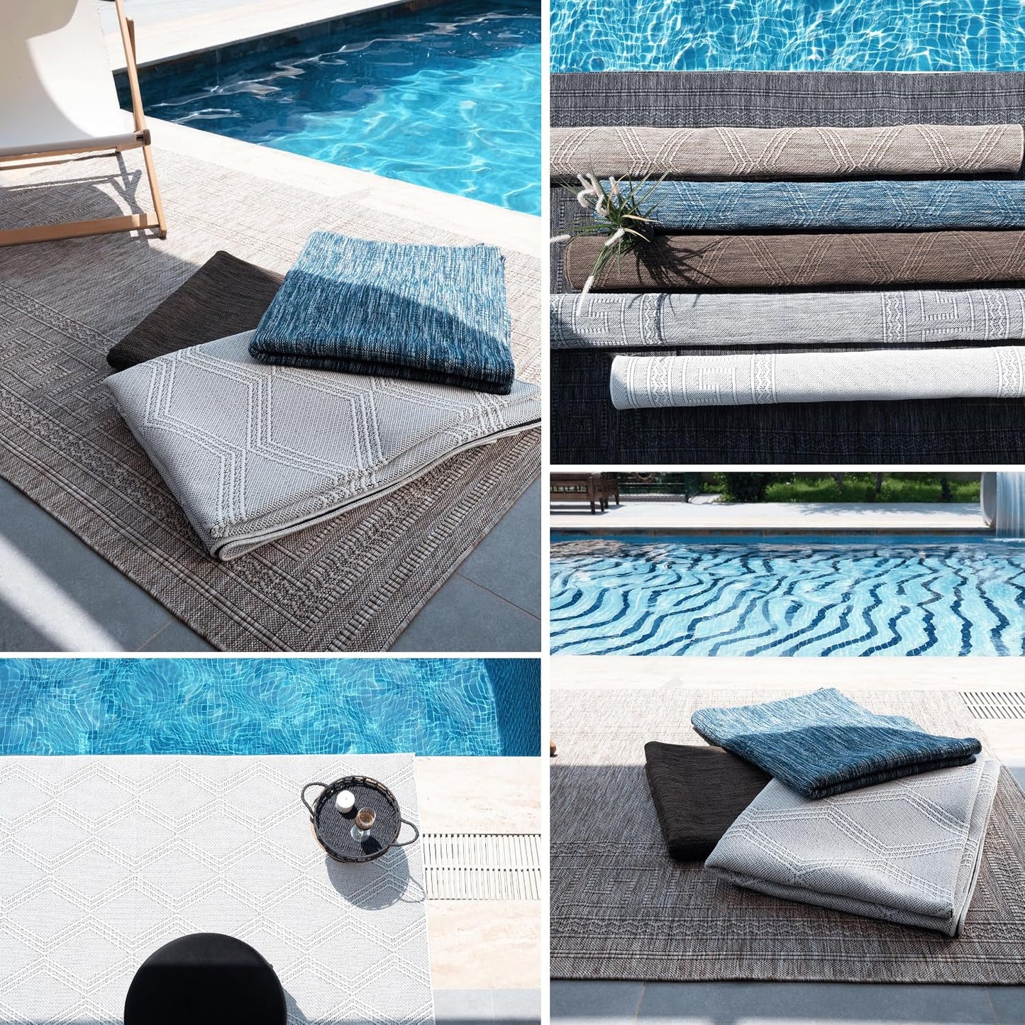 RUGGERRUGS Diana - Alfombra plegable texturizada para interiores y...