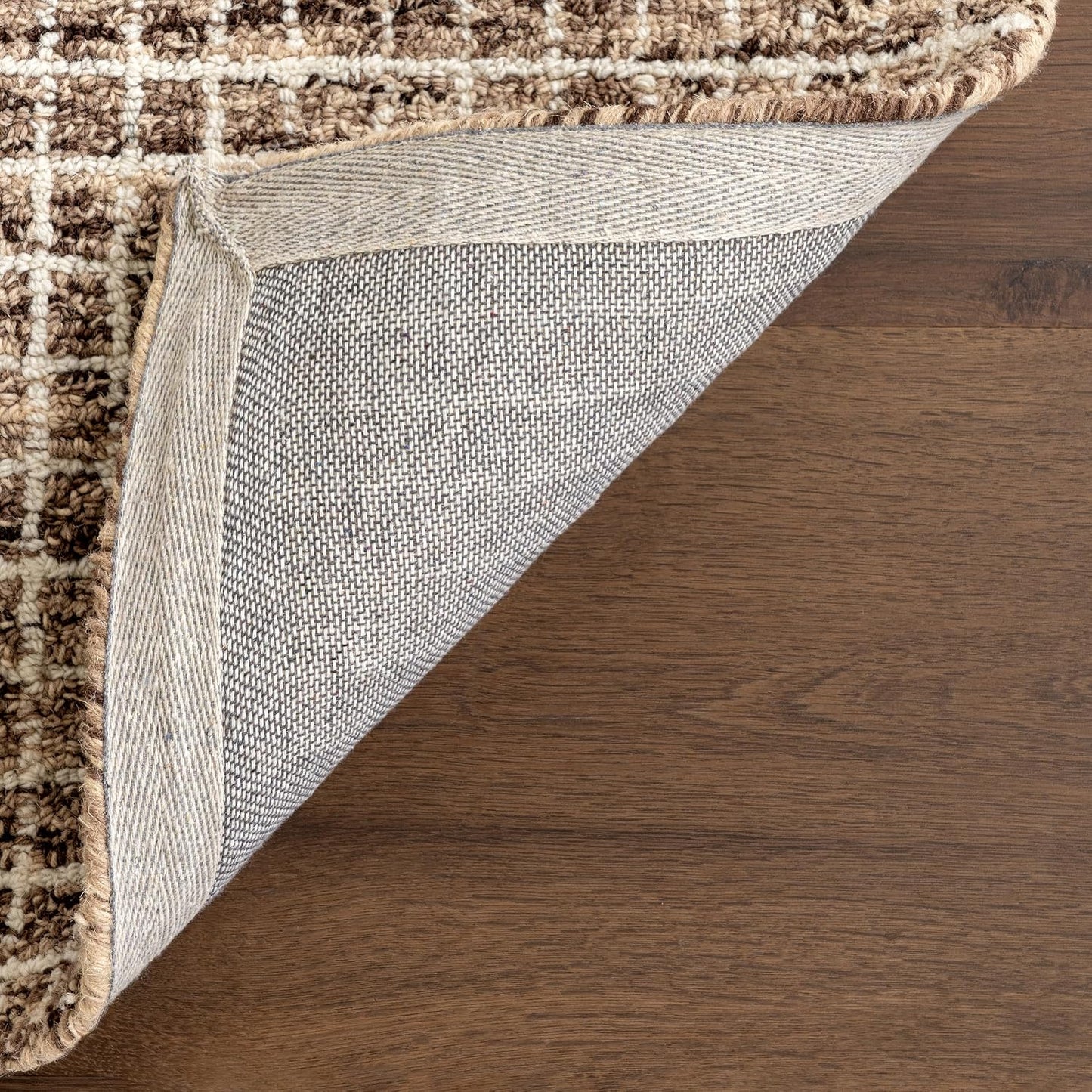 Rugs USA Melrose Marrón\/Marfil, 2.59 m x 3.51 m, Hecho a mano, Lan...