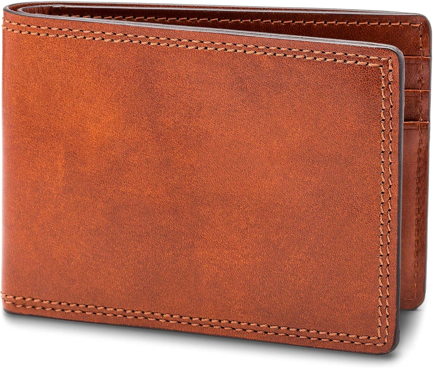 Bosca Billetera pequeña de cuero plegable para hombre, Ámbar, Colec...