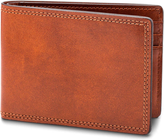 Bosca Billetera pequeña de cuero plegable para hombre, Ámbar, Colec...