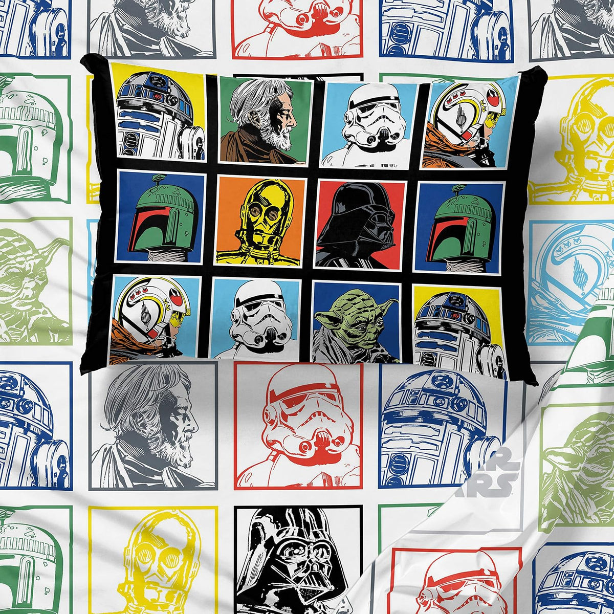 Jay Franco Star Wars Classic Grid - Sábanas de tamaño queen, de mic...
