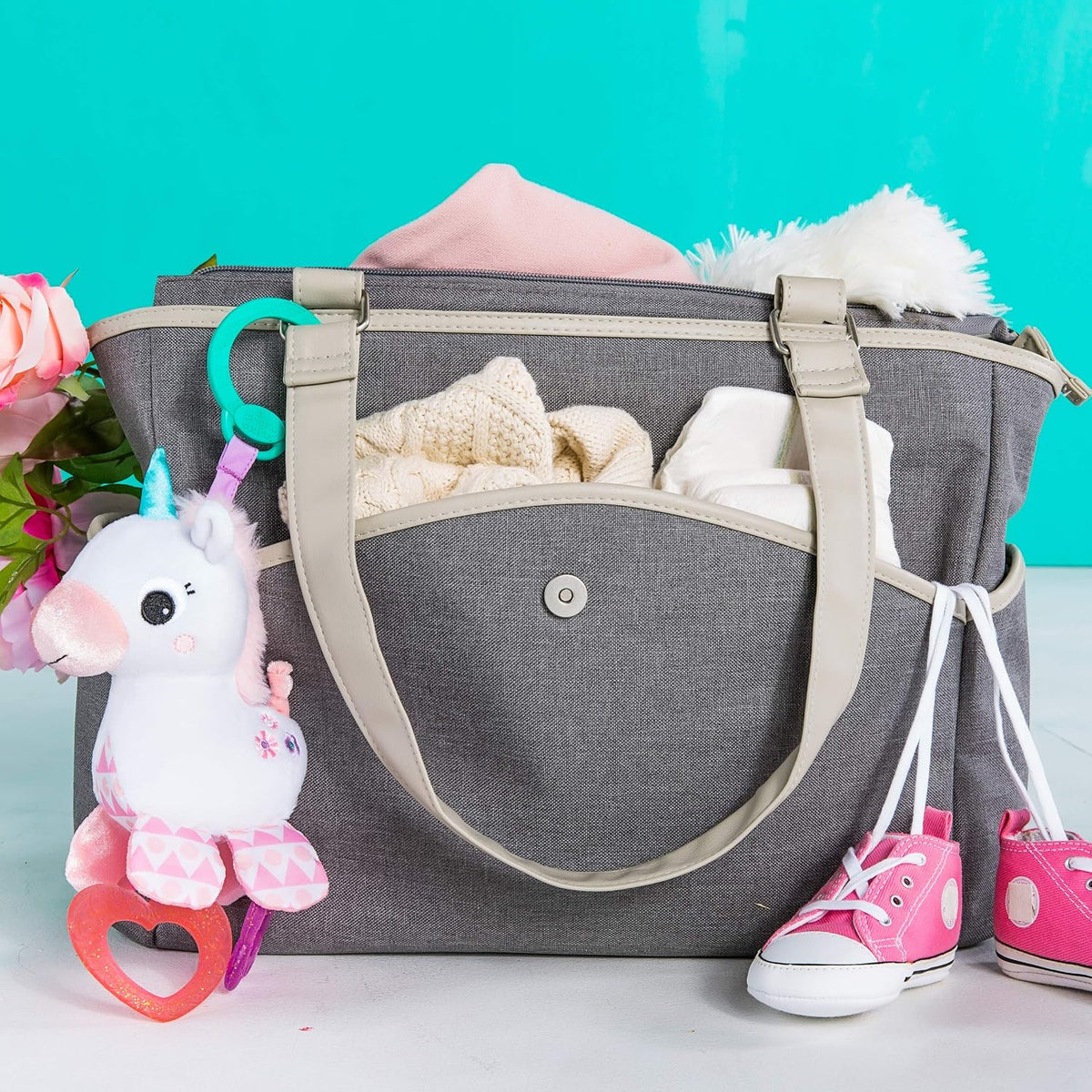 Bright Starts Unicorn Sparkle &amp; Shine - Cochecito de peluche pa...