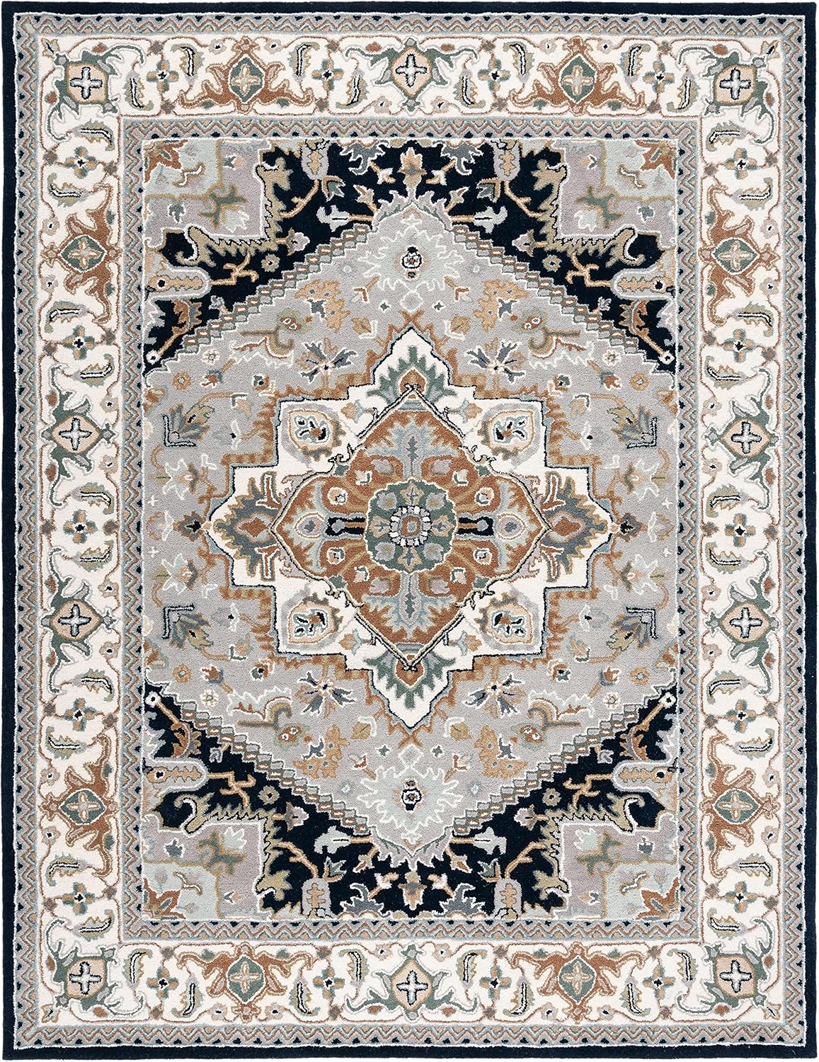 SAFAVIEH Heritage Collection - Alfombra de área de 9 x 12 pies, gri...