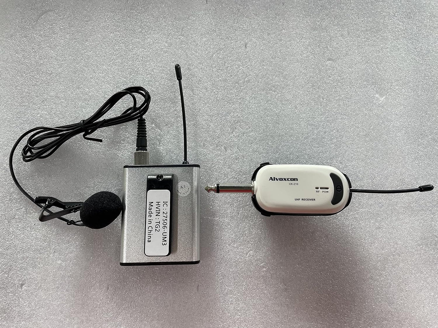 Alvoxcon Sistema de Micrófono Inalámbrico de Diadema Lavalier Siste...